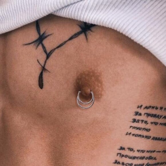 14G Titanium D-Shape Clicker Nipple Rings 14mm Hypoallergenic Body Jewelry - Picture 5 of 8